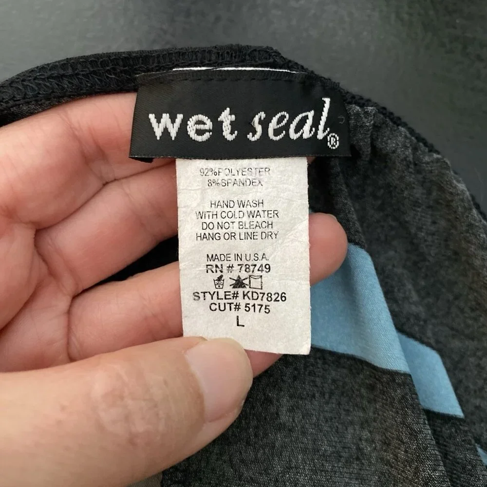 Vintage Y2K Wet Seal Maxi Dress Size L Retro Colorful Halter Tie Stretch V Neck - Picture 2 of 16